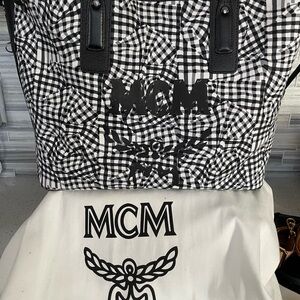 MCM Monochrome Checkered Tote